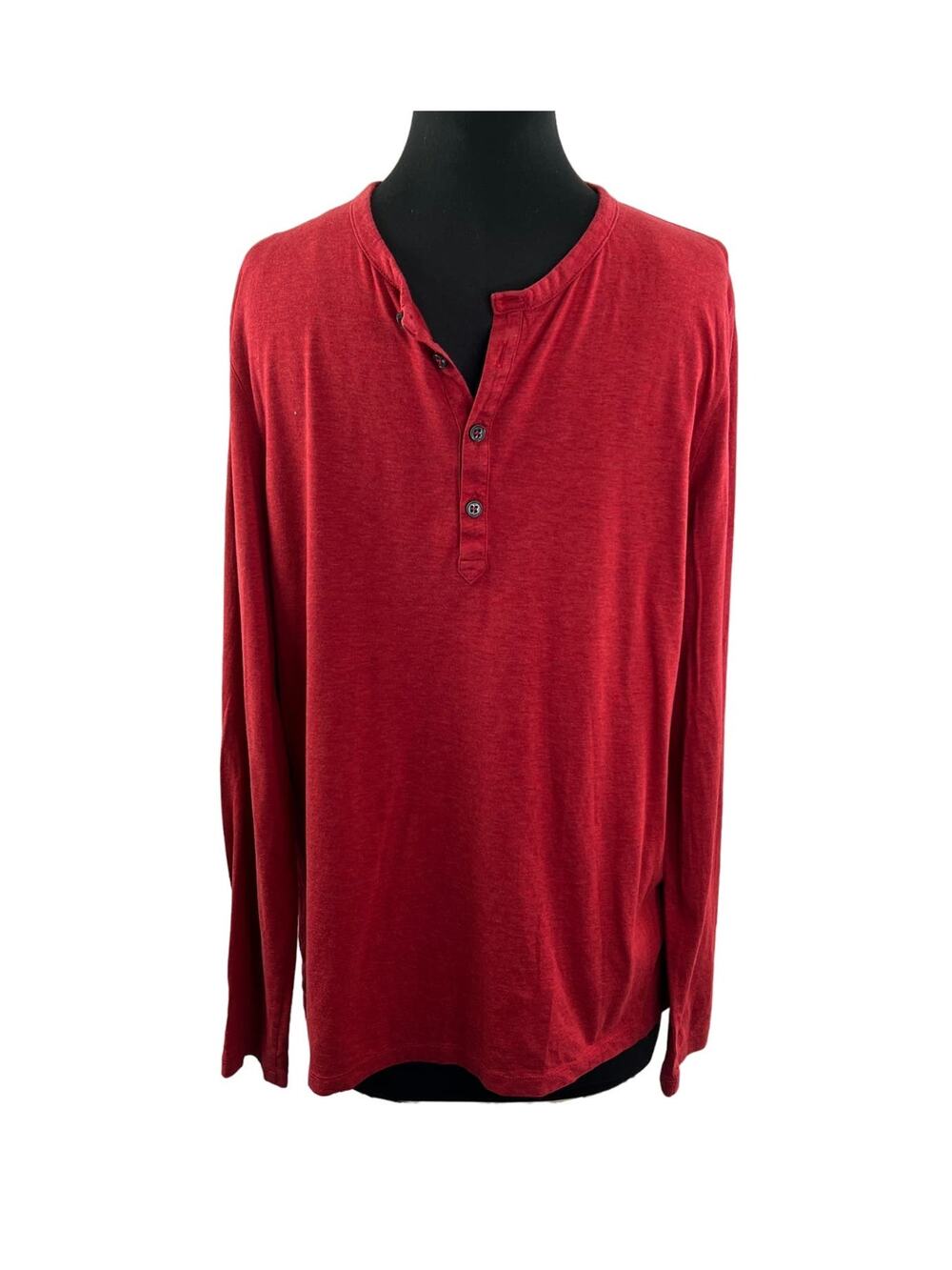 HUGO BOSS Heather Red Top Henley Neck Performance Slim Fit Size X-Large XL